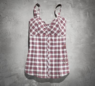 Plaid Top with Roses