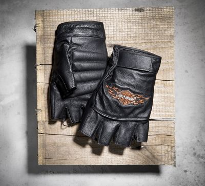 Ride Ready Fingerless Leather Gl...